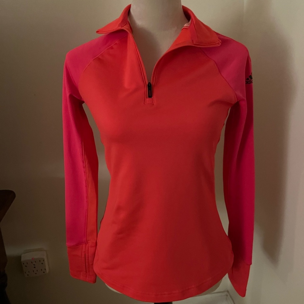 Adidas Pink and Orange Sweatshirt Vibrant Style